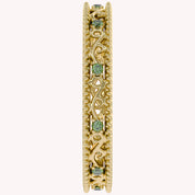 Filigree Eternity Wedding Band Ring Simulated Gemstone