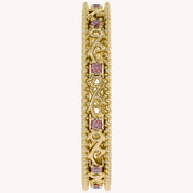 Filigree Eternity Wedding Band Ring Simulated Gemstone