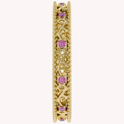 Filigree Eternity Wedding Band Ring Simulated Gemstone