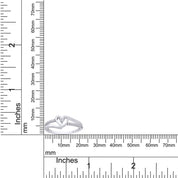 1/10 Carat CT Round White Natural Diamond Bypass Heart Promise Ring 14k Gold Over Sterling Silver Gift for Her