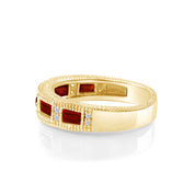 Emerald Shape Simulated Birthstone Eternity Band Ring for Women