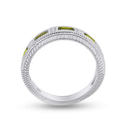 Emerald Shape Simulated Birthstone Eternity Band Ring for Women