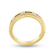Emerald Shape Simulated Birthstone Eternity Band Ring for Women