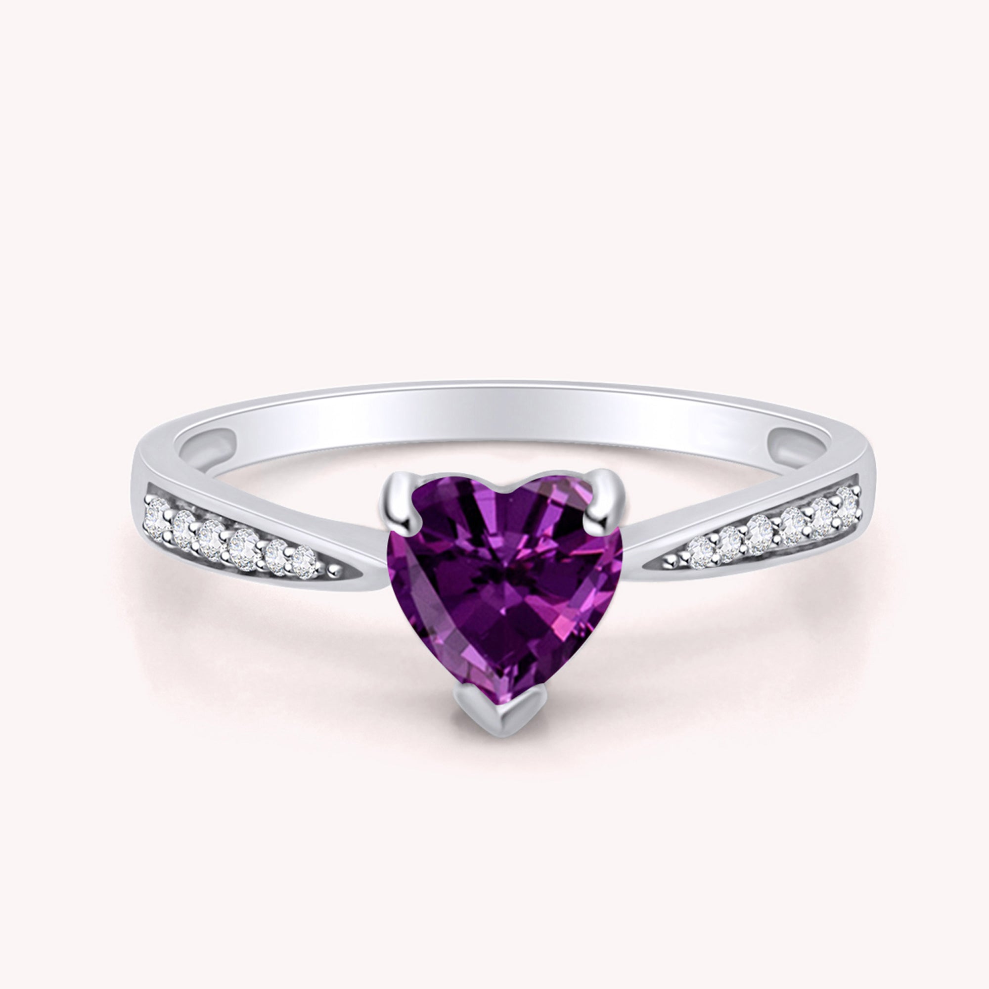 Solitaire Heart Promise Ring for Women