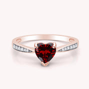 Solitaire Heart Promise Ring for Women