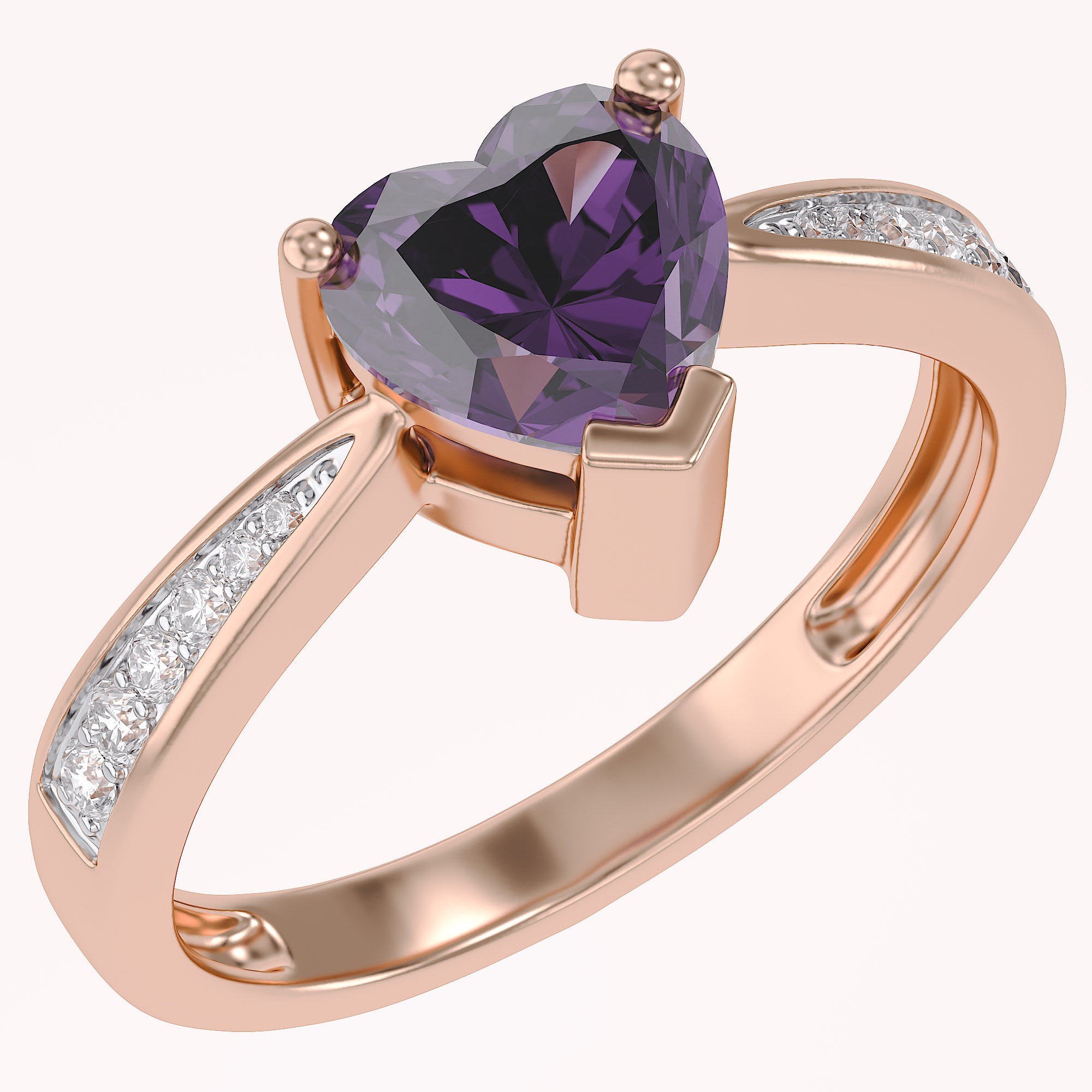 Solitaire Heart Promise Ring for Women