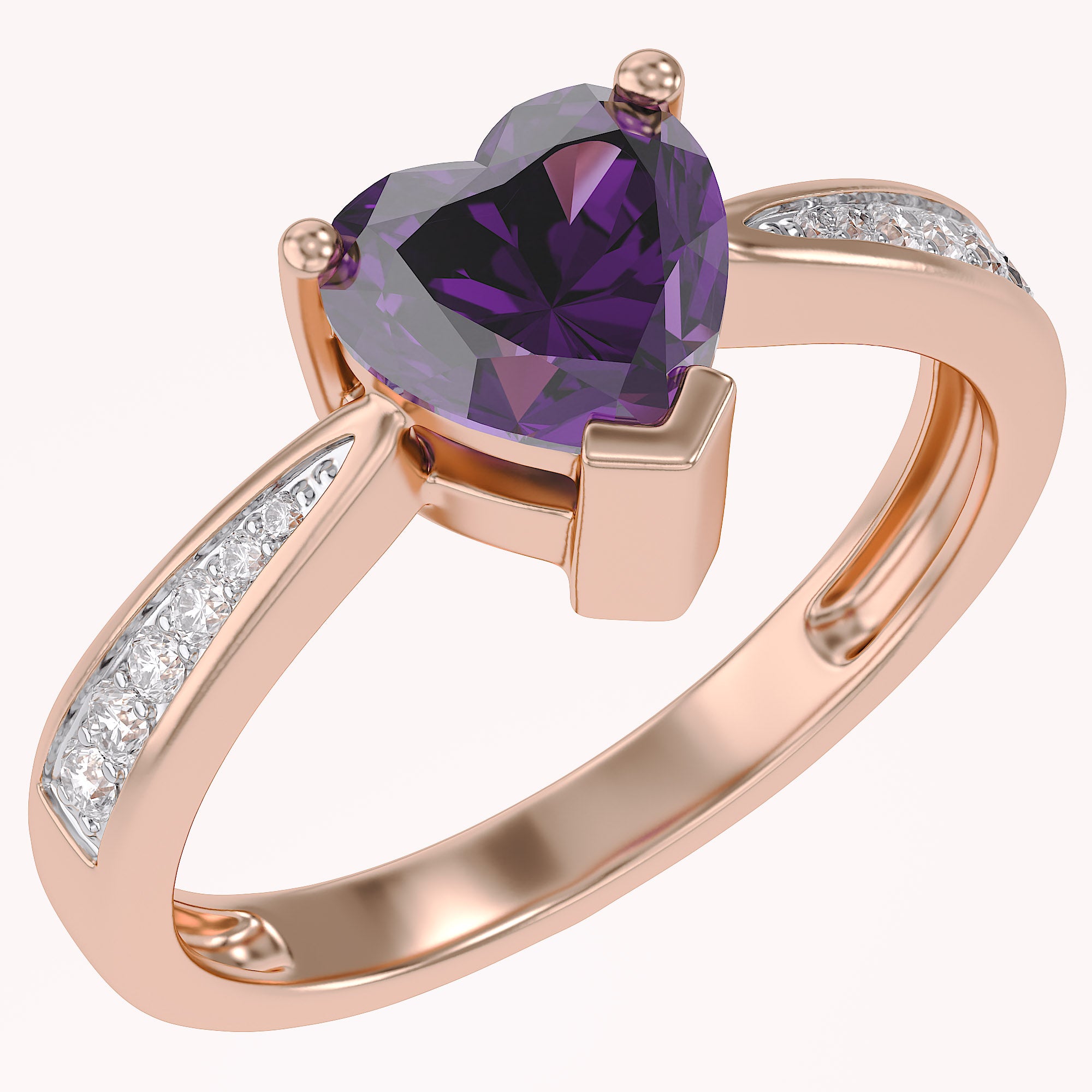 Solitaire Heart Promise Ring for Women