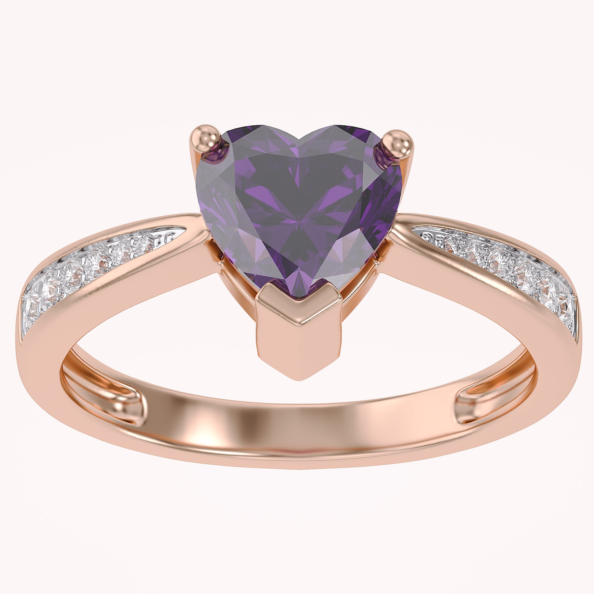 Solitaire Heart Promise Ring for Women