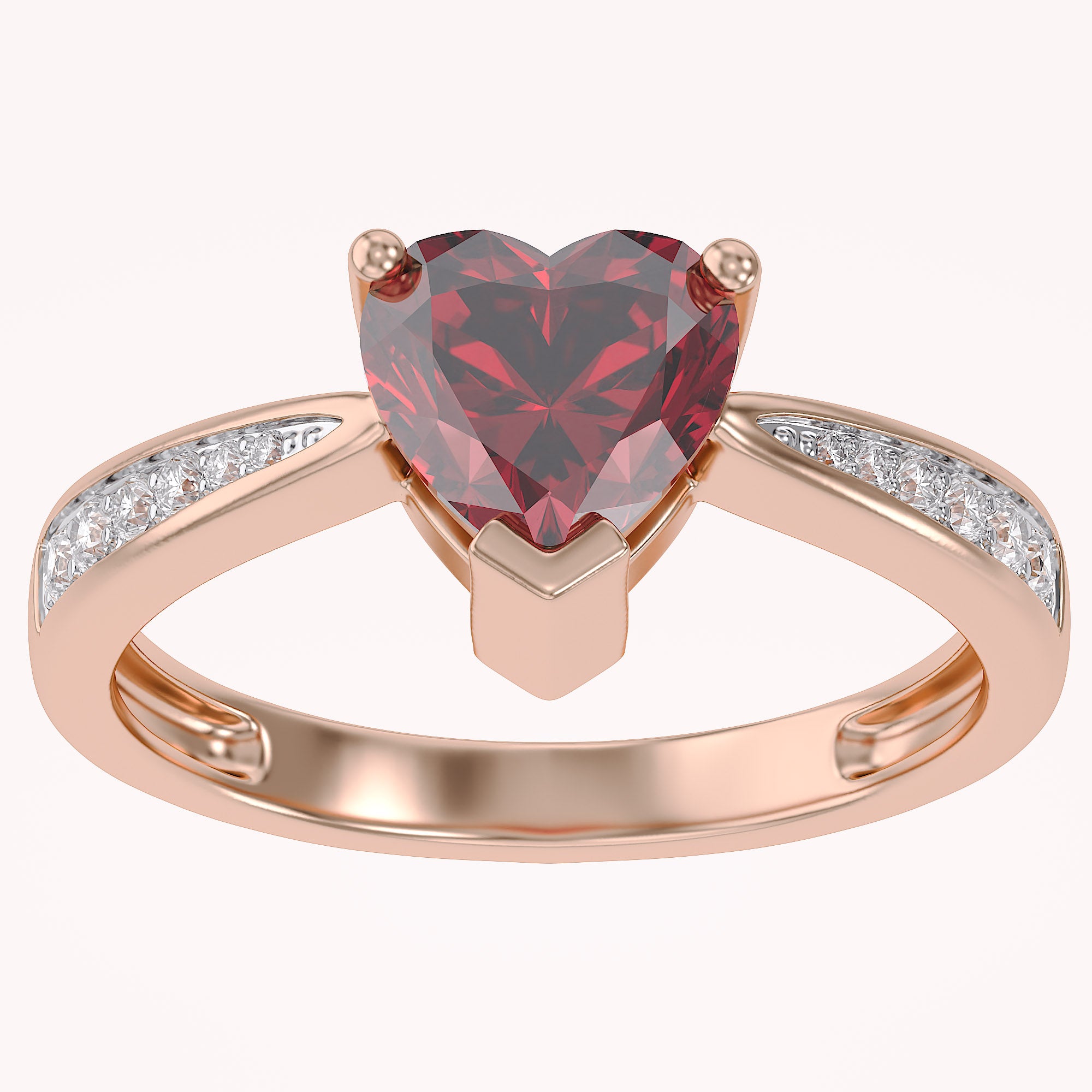 Solitaire Heart Promise Ring for Women