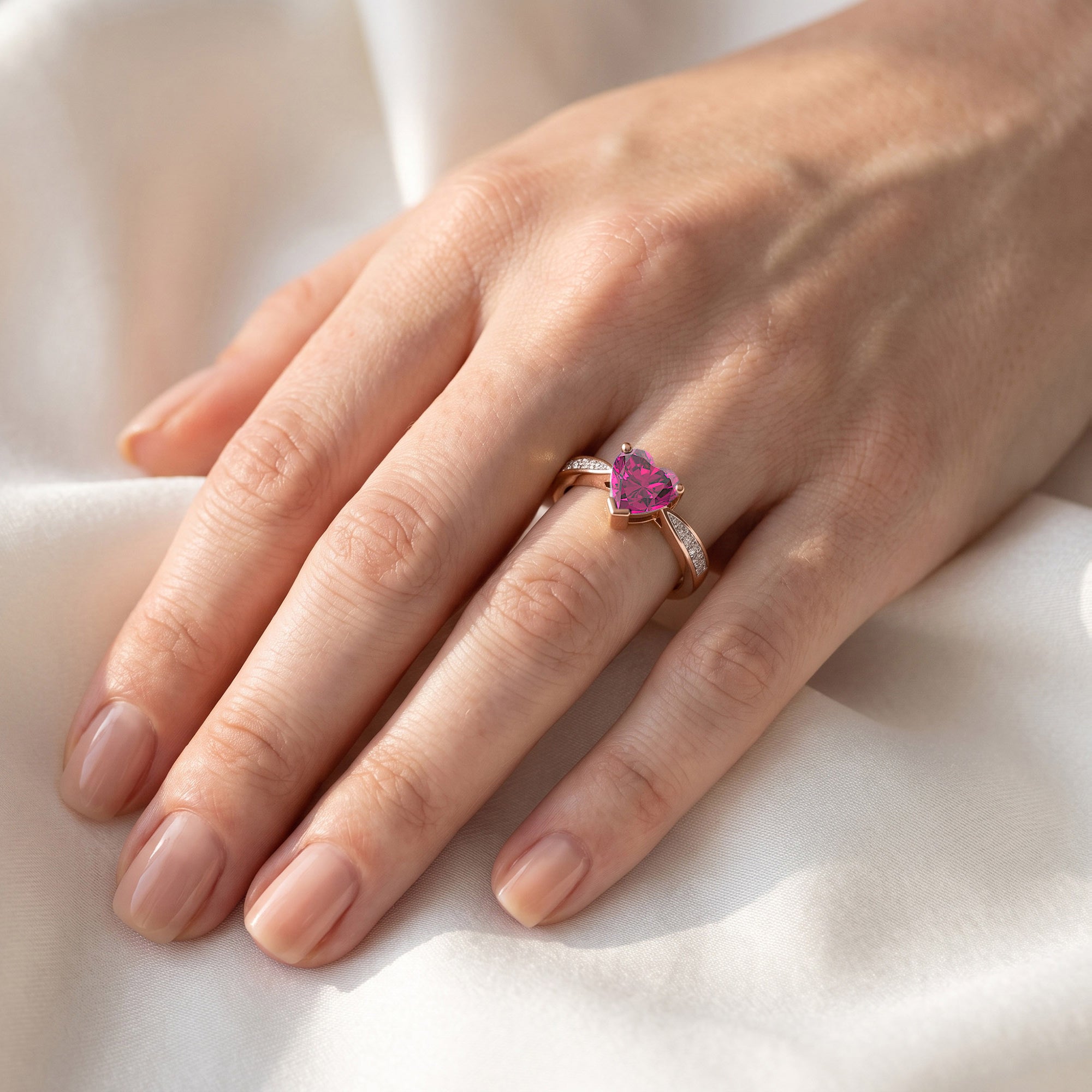 Solitaire Heart Promise Ring for Women