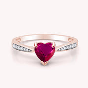 Solitaire Heart Promise Ring for Women