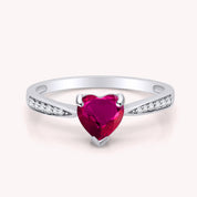 Solitaire Heart Promise Ring for Women
