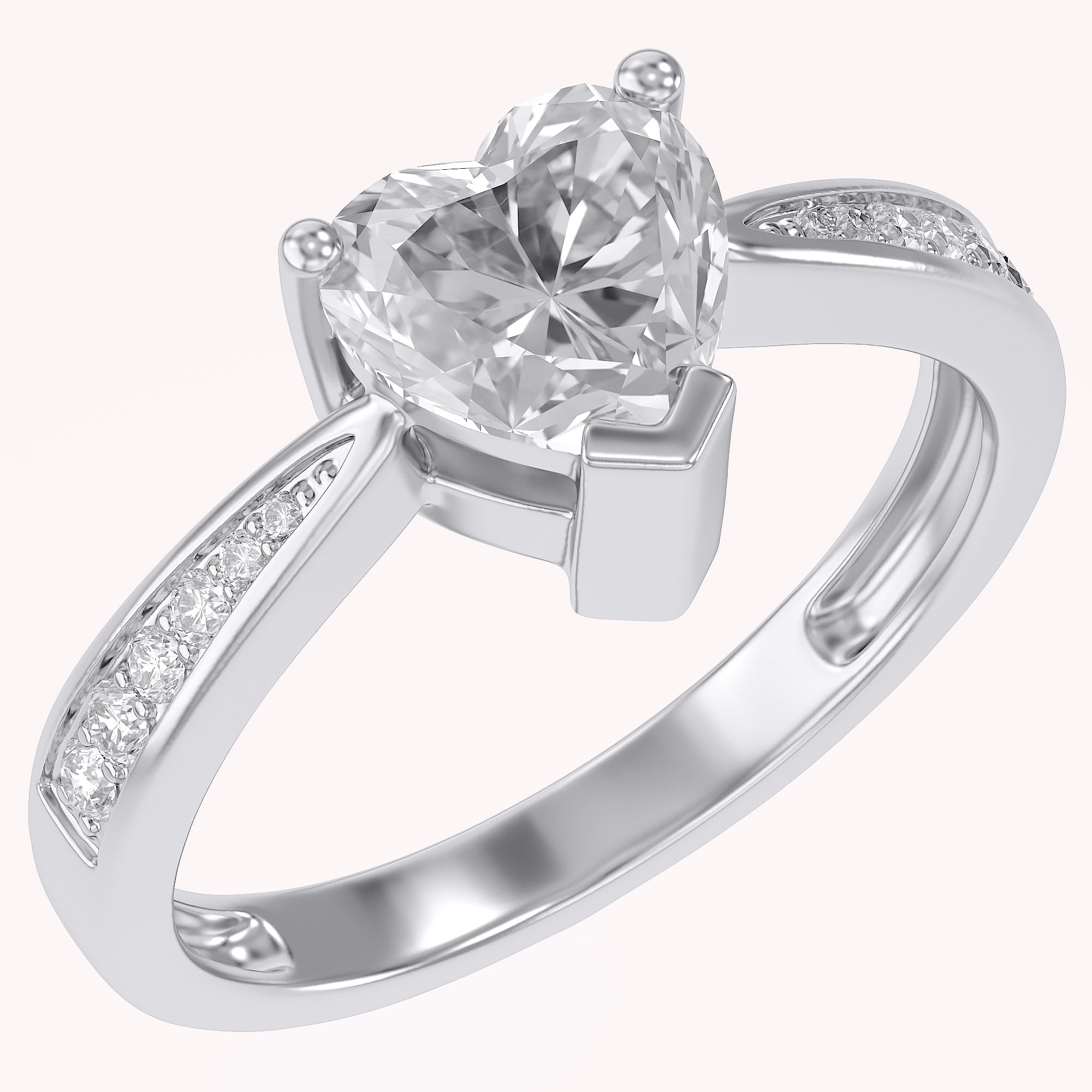 Solitaire Heart Promise Ring for Women