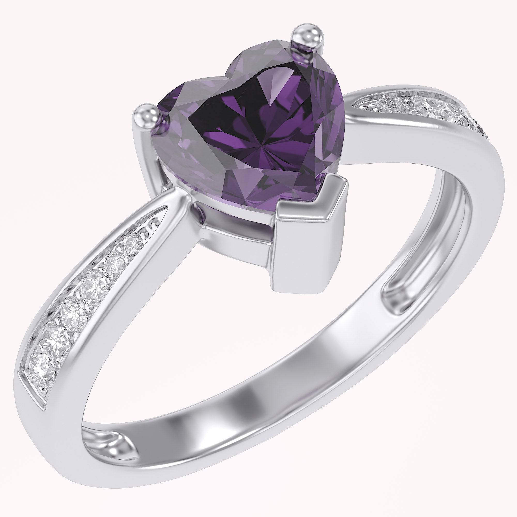 Solitaire Heart Promise Ring for Women