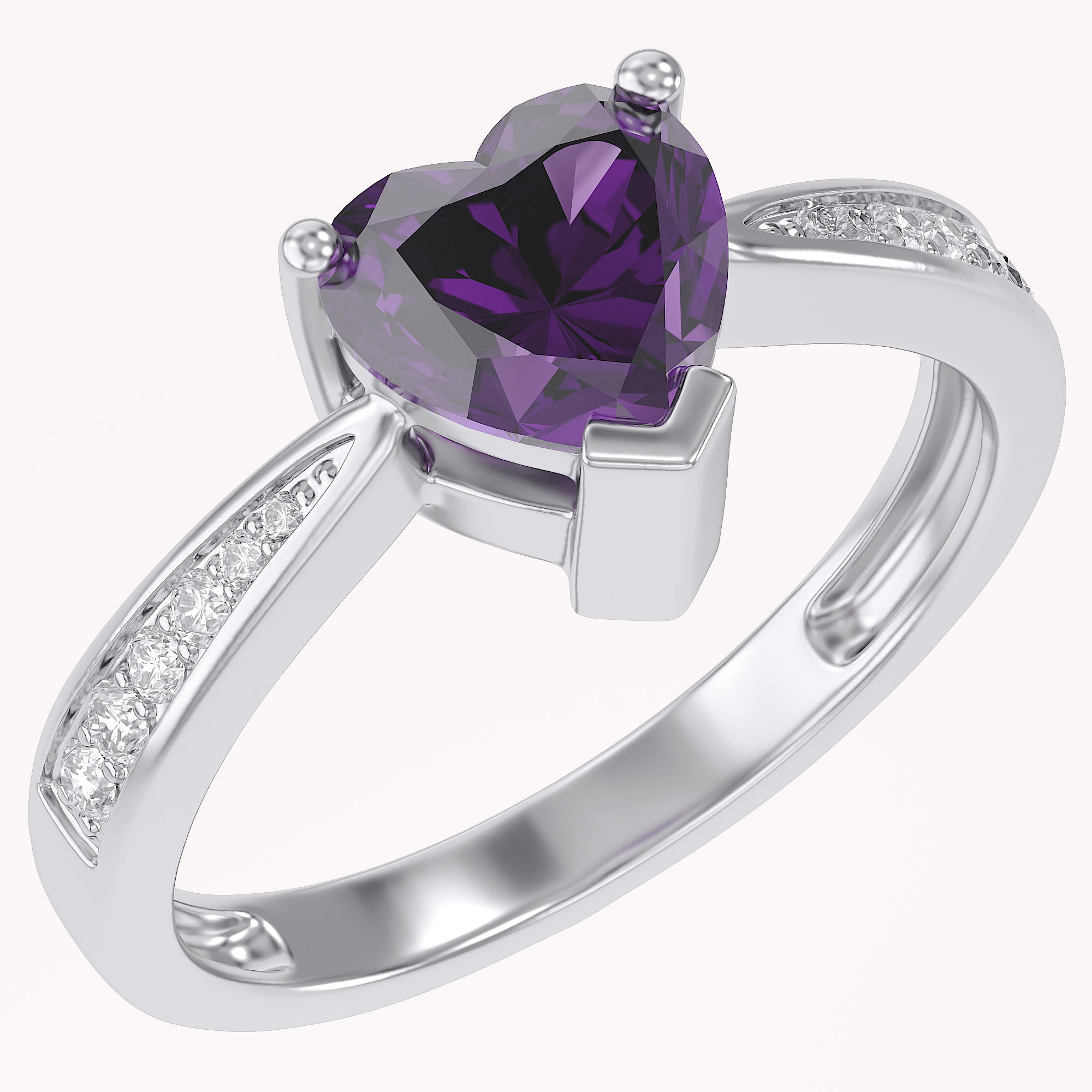 Solitaire Heart Promise Ring for Women