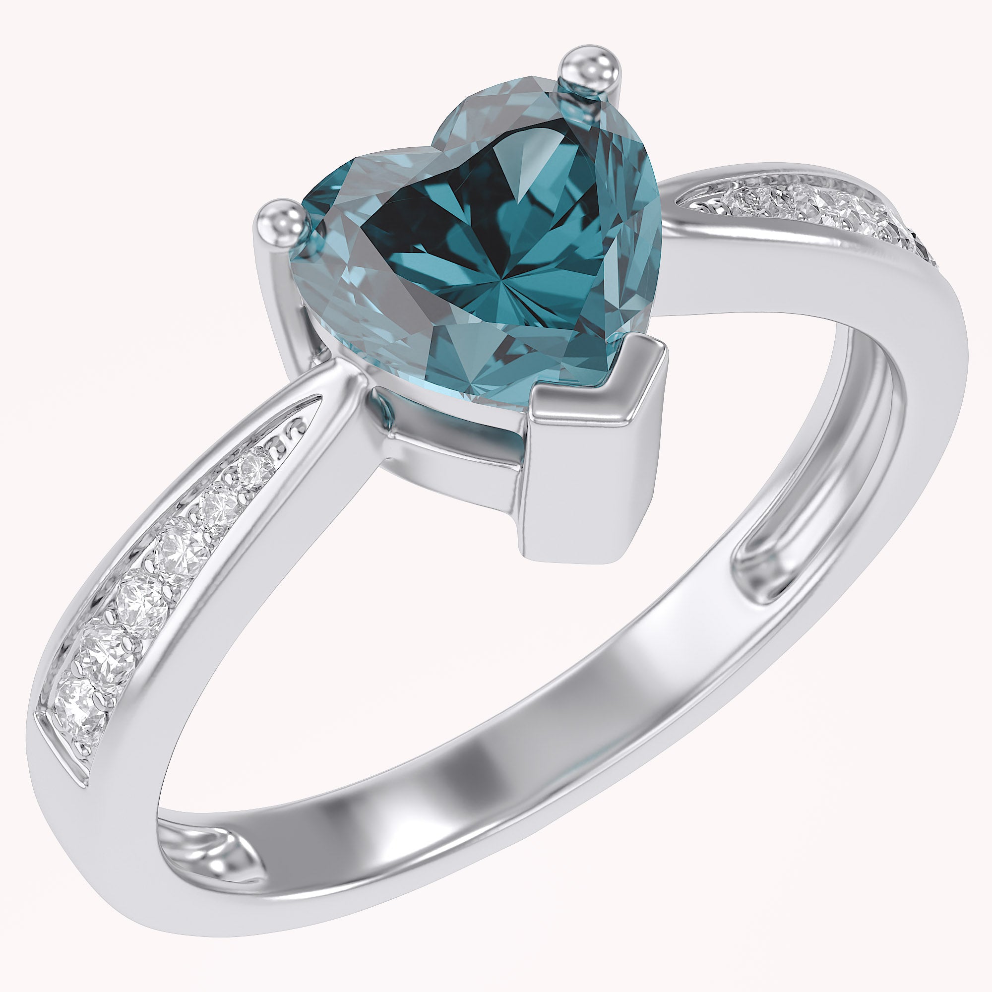 Solitaire Heart Promise Ring for Women