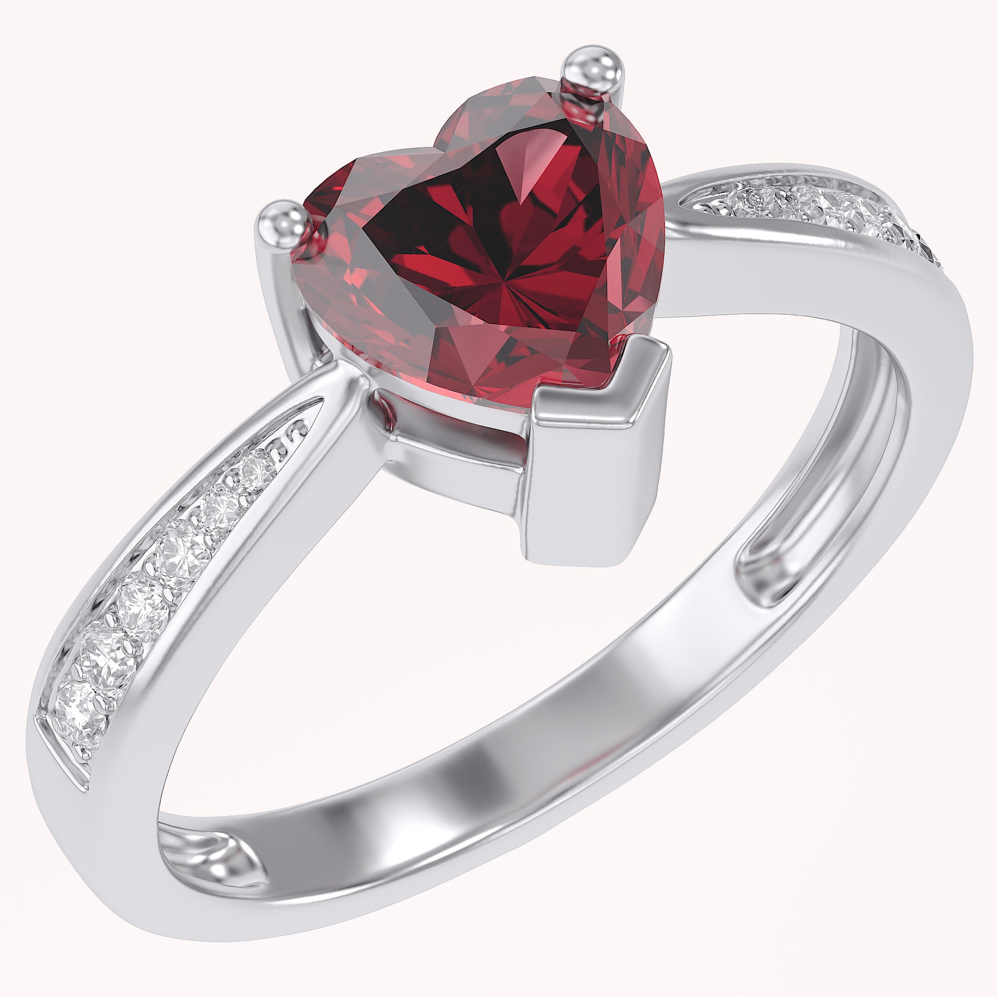 Solitaire Heart Promise Ring for Women