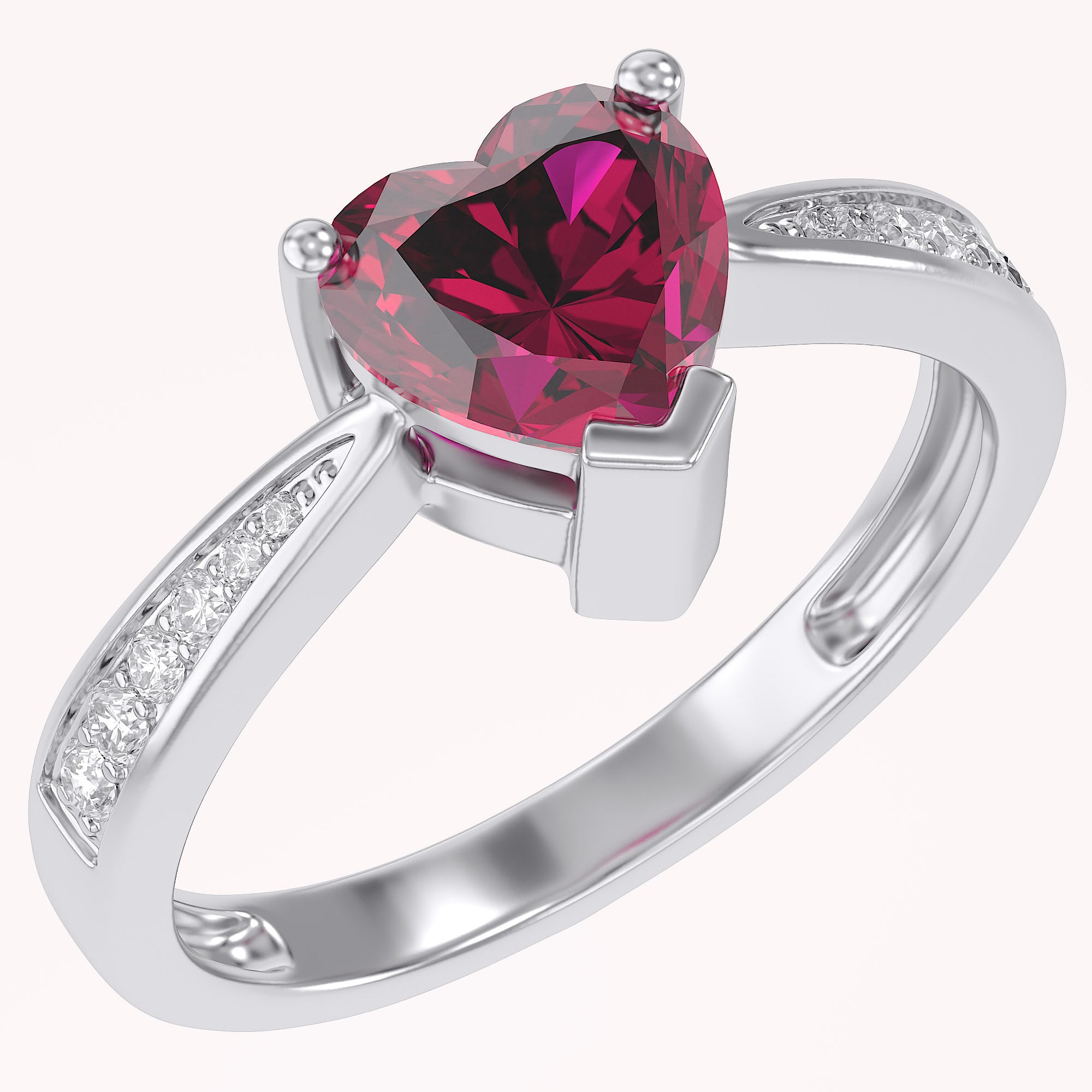 Solitaire Heart Promise Ring for Women
