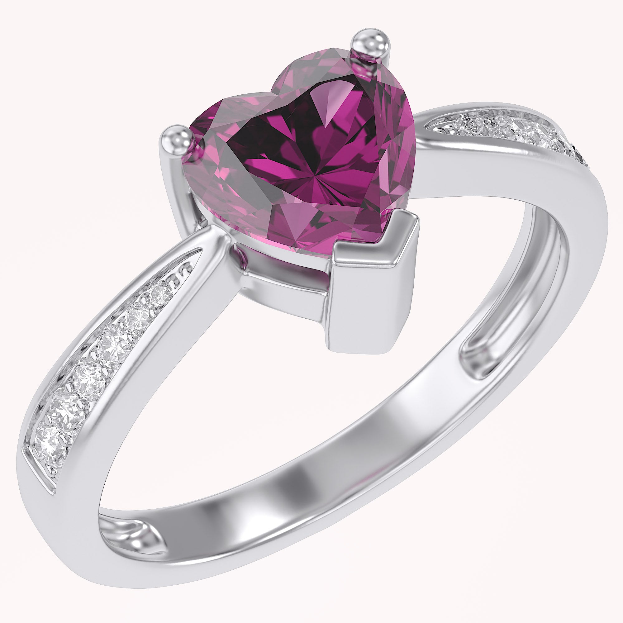 Solitaire Heart Promise Ring for Women