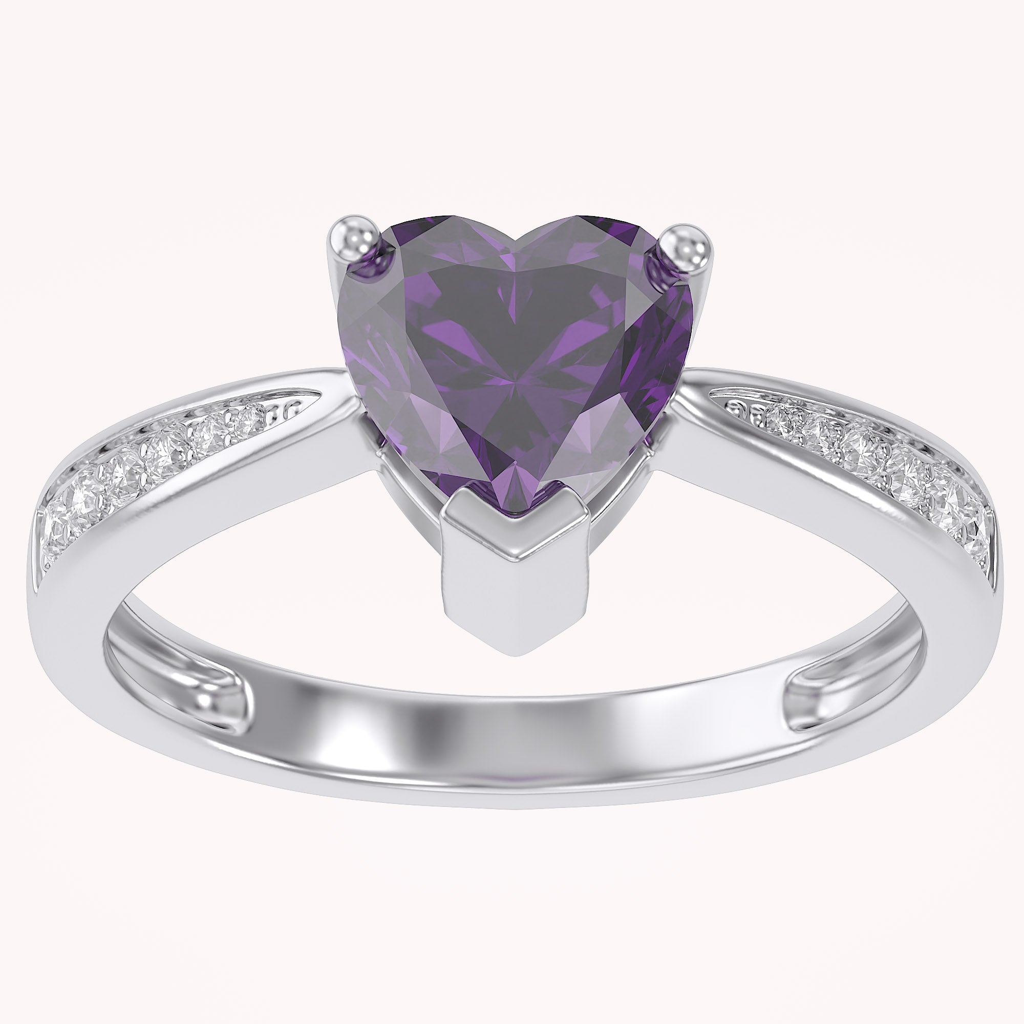Solitaire Heart Promise Ring for Women