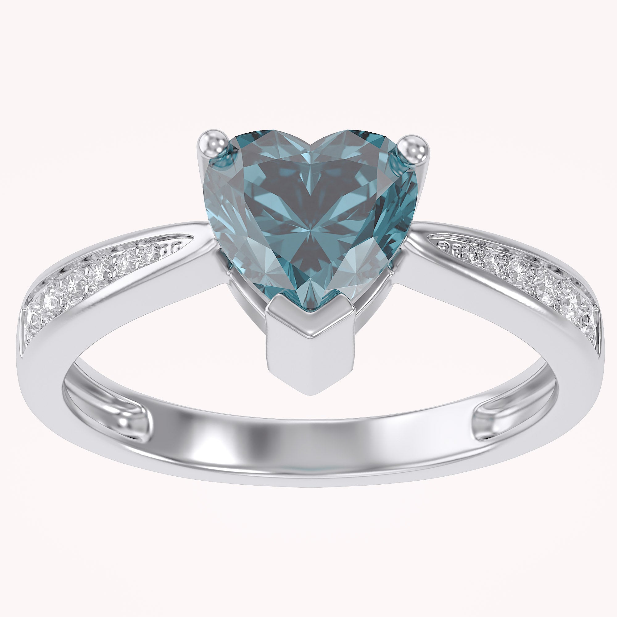 Solitaire Heart Promise Ring for Women