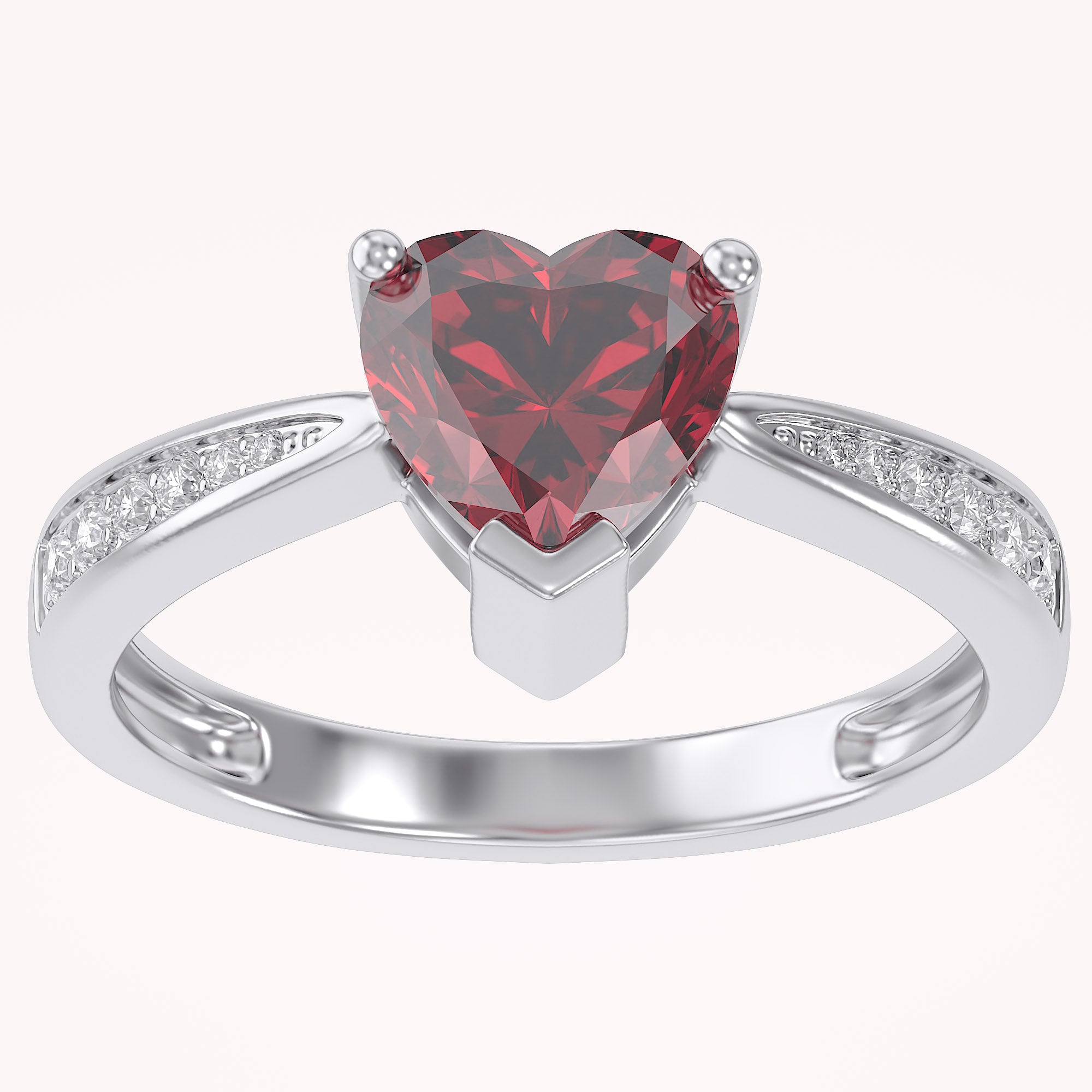 Solitaire Heart Promise Ring for Women