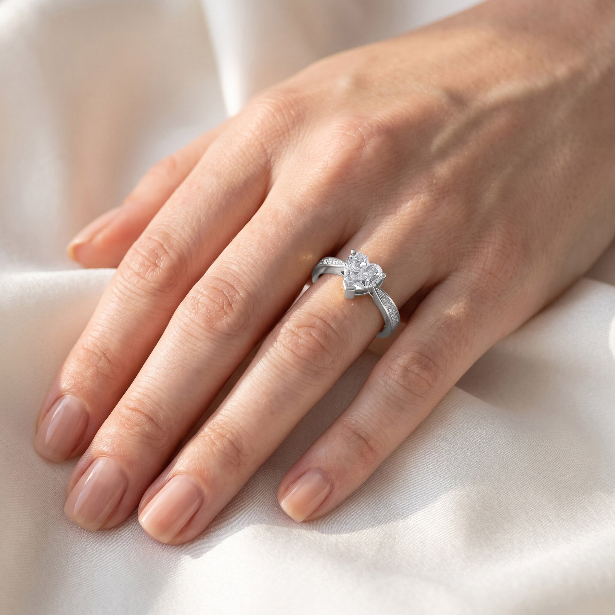 Solitaire Heart Promise Ring for Women