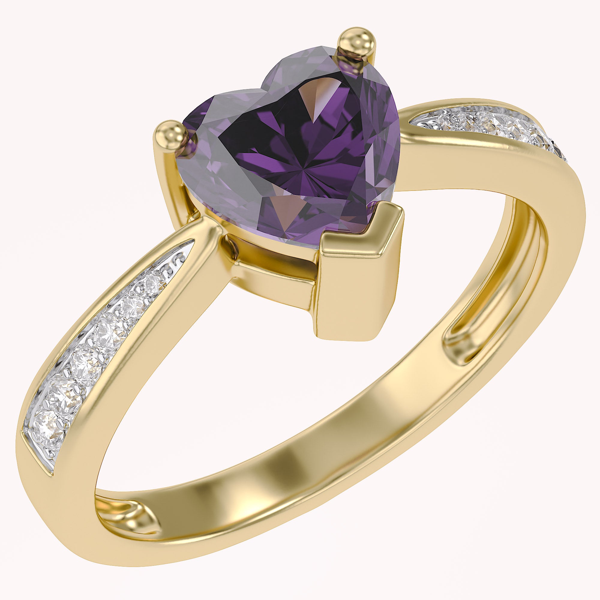 Solitaire Heart Promise Ring for Women