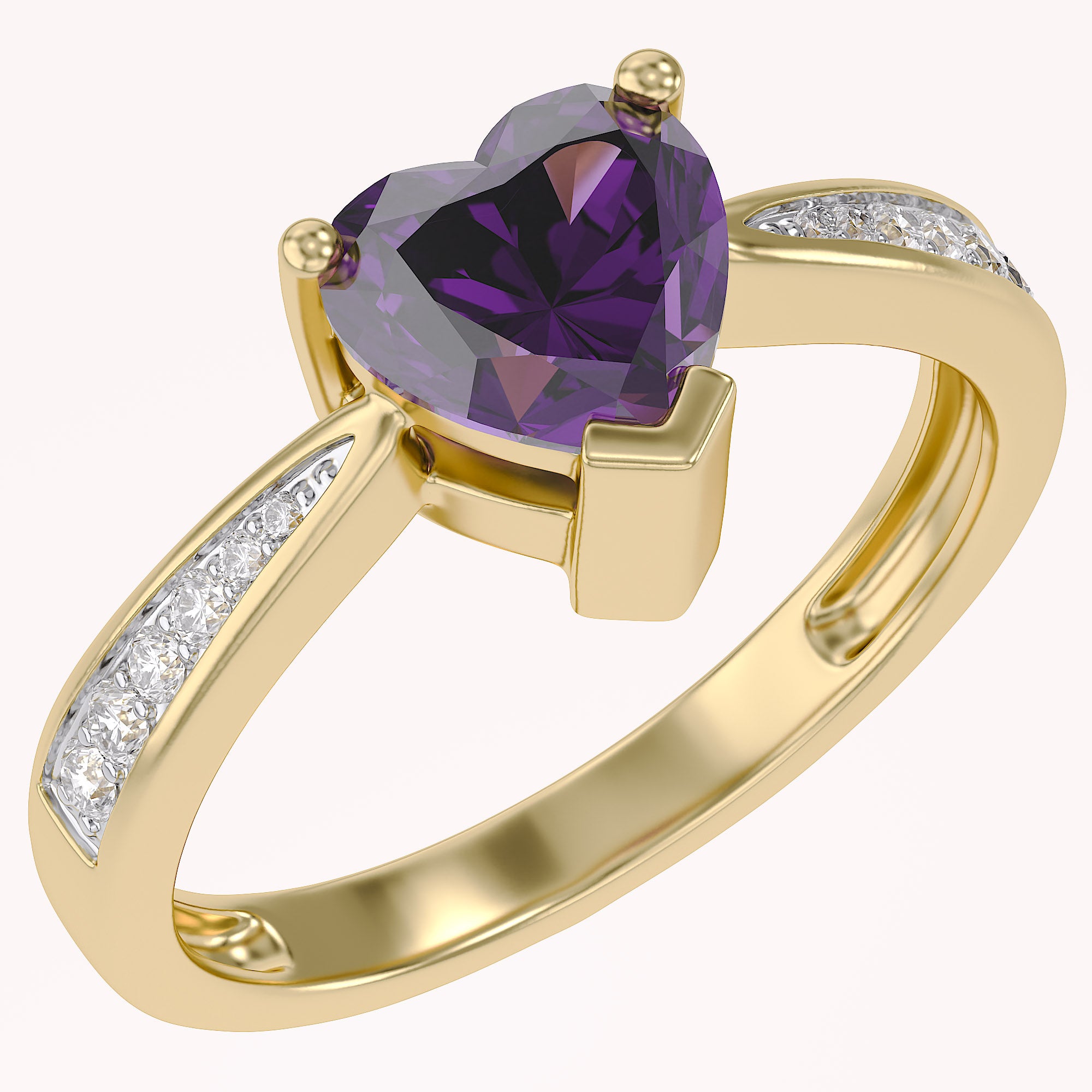 Solitaire Heart Promise Ring for Women