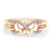 1/10 Carat Round Cut Moissanite Two Tone Ring
