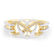 1/10 Carat Round Cut Moissanite Two Tone Ring