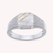 Mens Two Tone Zeus Signet Ring