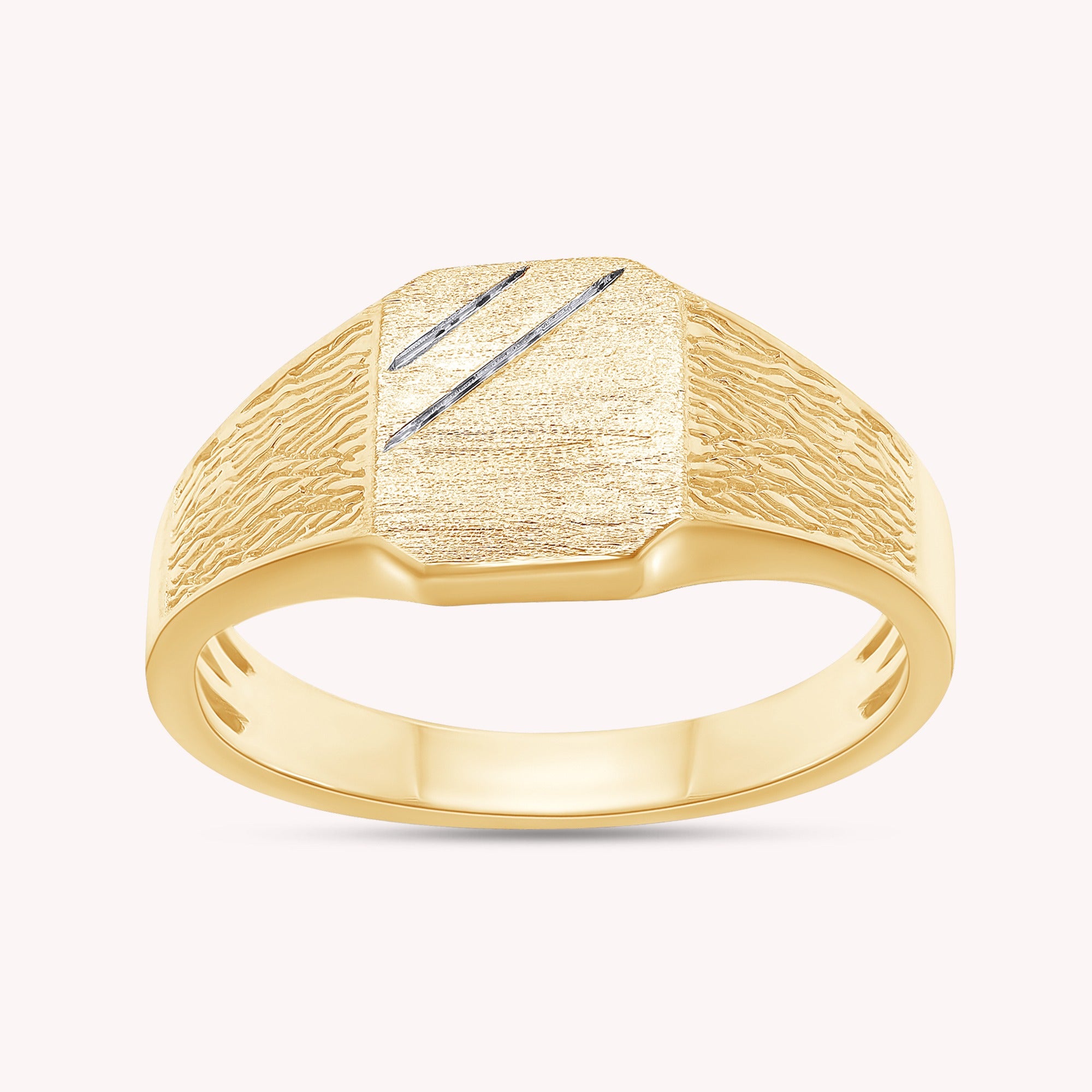 Mens Two Tone Zeus Signet Ring