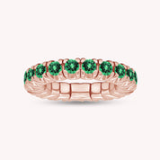 Round Shape Lab Grown Gemstone Stretchable Eternity Engagement Ring for Women
