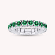 Round Shape Lab Grown Gemstone Stretchable Eternity Engagement Ring for Women