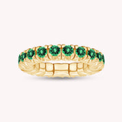Round Shape Lab Grown Gemstone Stretchable Eternity Engagement Ring for Women