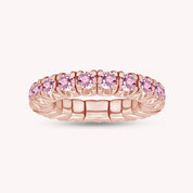 Round Shape Lab Grown Gemstone Stretchable Eternity Engagement Ring for Women