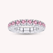 Round Shape Lab Grown Gemstone Stretchable Eternity Engagement Ring for Women