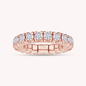 Round Shape Lab Created Moissanite Stretchable Eternity Engagement Ring for Women