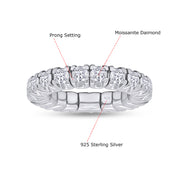 Round Shape Lab Created Moissanite Stretchable Eternity Engagement Ring for Women
