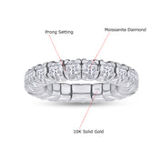Round Shape Lab Created Moissanite Stretchable Eternity Engagement Ring for Women