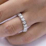 Round Shape Lab Created Moissanite Stretchable Eternity Engagement Ring for Women