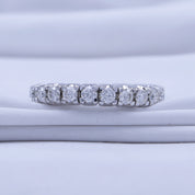 Round Shape Lab Created Moissanite Stretchable Eternity Engagement Ring for Women