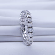 Round Shape Lab Created Moissanite Stretchable Eternity Engagement Ring for Women