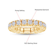 Round Shape Lab Created Moissanite Stretchable Eternity Engagement Ring for Women