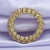 Round Shape Lab Created Moissanite Stretchable Eternity Engagement Ring for Women