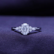 Oval, Marquise and Round Cut Cubic Zirconia Solitaire Engagement Ring for Women