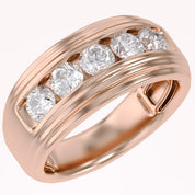 Lab Created Moissanite 5 Stone Channel Set Moissanite Ring