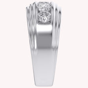 Lab Created Moissanite 5 Stone Channel Set Moissanite Ring