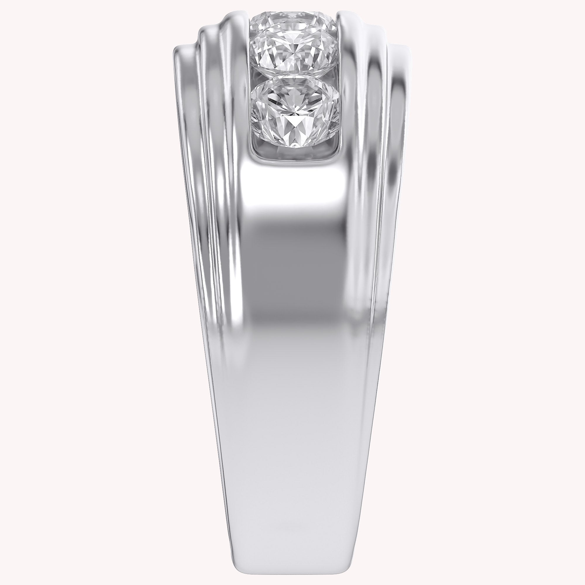 Lab Created Moissanite 5 Stone Channel Set Moissanite Ring